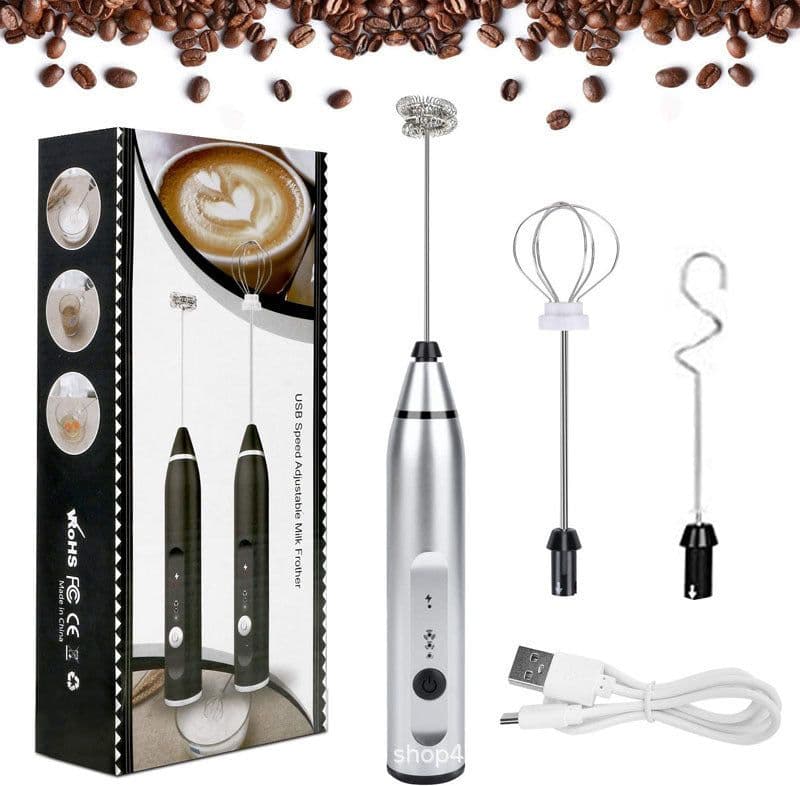 image-Handheld USB Electric Milk Frother - Baking Whisk Mixer