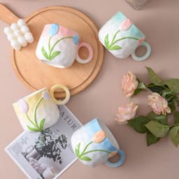 image-Fashion Relievo Flower Good-looking Water Cup
