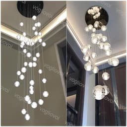 image-Crystal Chandelier Lighting Glass Ball With Bubble 2M Hanging G4 110V