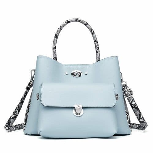 image-Two Pieces Snake Pattern Strap Messenger Bag