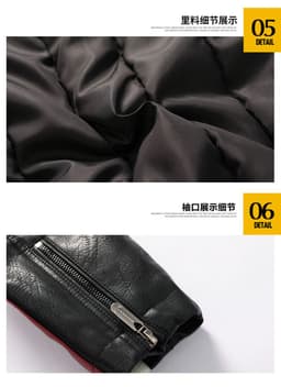 image-Men's PU Leather Motorcycle Jacket - Black 3XL