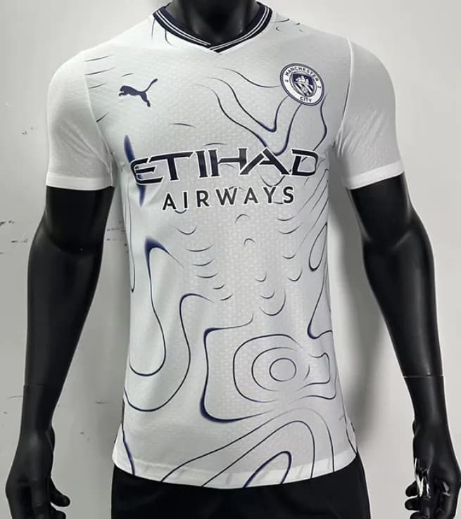 image-Baiman player version jersey 2024-25 Baiman men's away white jacquard football jersey player jersey