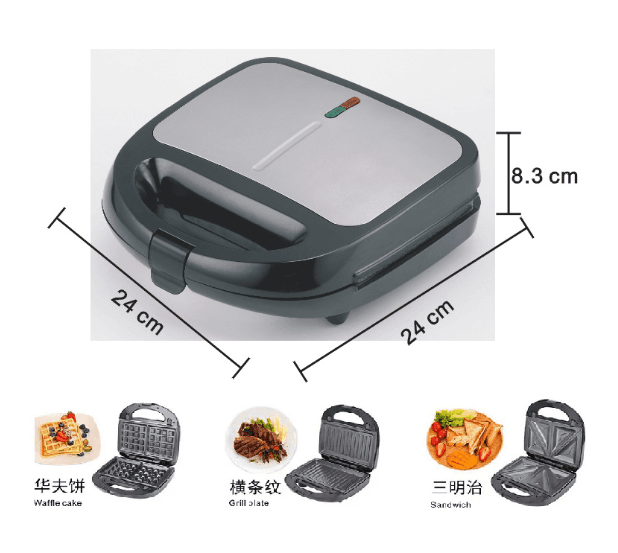 image-Detachable sandwich maker, 3-in-1 sandwich maker, detachable breakfast maker, 5-in-1 sandwich maker
