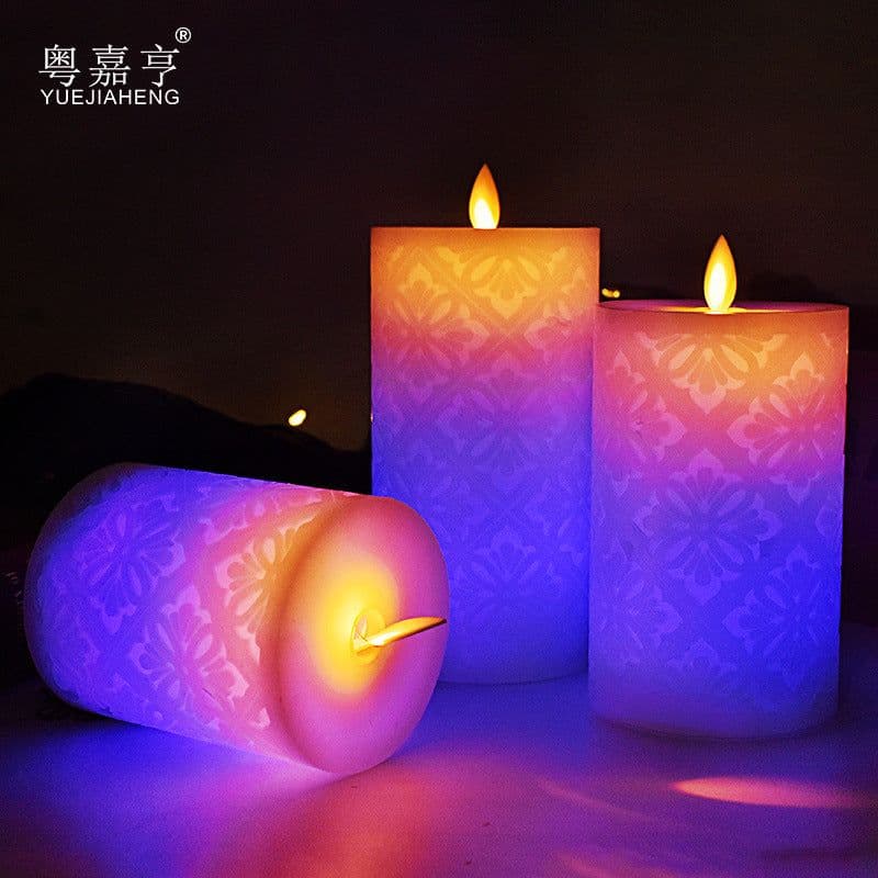 image-LED flat mouth hollow pattern 18-key remote control electronic candle romantic birthday wedding smokeless candle decorative light