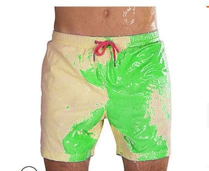 image-Large Size Color-Changing Beach Swim Shorts - Men's Purple to Blue