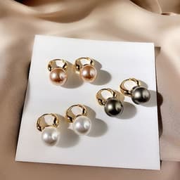 image-Fanshu Pearl Earrings - Simple French Retro Style for Women - 50 Characters Max