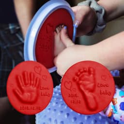 image-20g baby care hand and foot print mud soft clay fluffy material DIY handprint footprint fingerprint pressure resistant children's toy