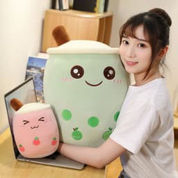 image-Cute milk tea cup pillow milk tea cup plush toy doll long strip pillow cushion milk tea pillow one drop shipping