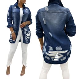 image-2021wish ladies denim jacket ripped sexy thin denim jacket female jacket