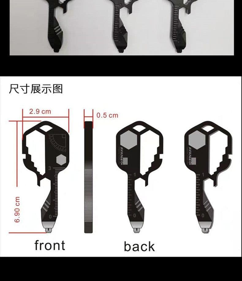 image-Stainless Steel Multi-Tool Keychain Screwdriver