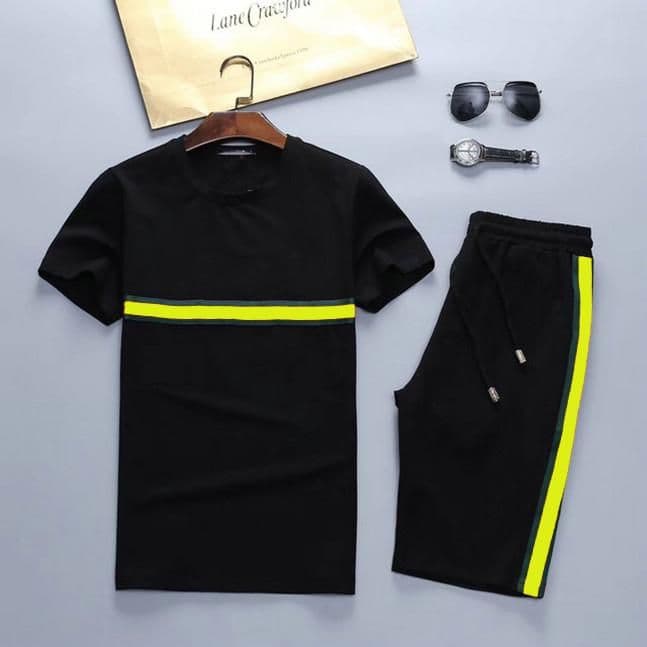 image-Summer Sport Men Tracksuits T Shirts+Pants Running Shorts Sets Clothes