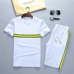 image-Summer Sport Men Tracksuits T Shirts+Pants Running Shorts Sets Clothes