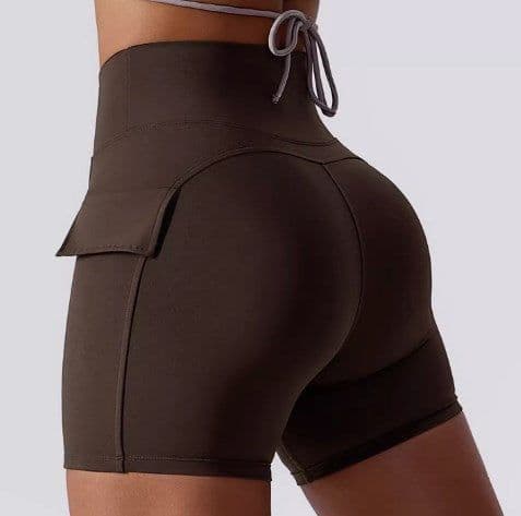 image-Candy-colored high-waisted yoga shorts - quick-drying sports leggings 8013