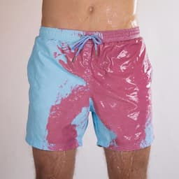 image-Men's Color-Changing Swim Trunks - Purple to Blue 3XL