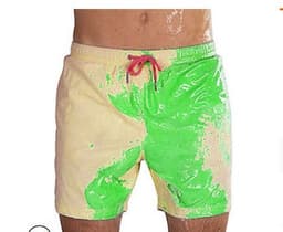 image-Large Size Color-Changing Beach Swim Shorts - Men's Purple to Blue