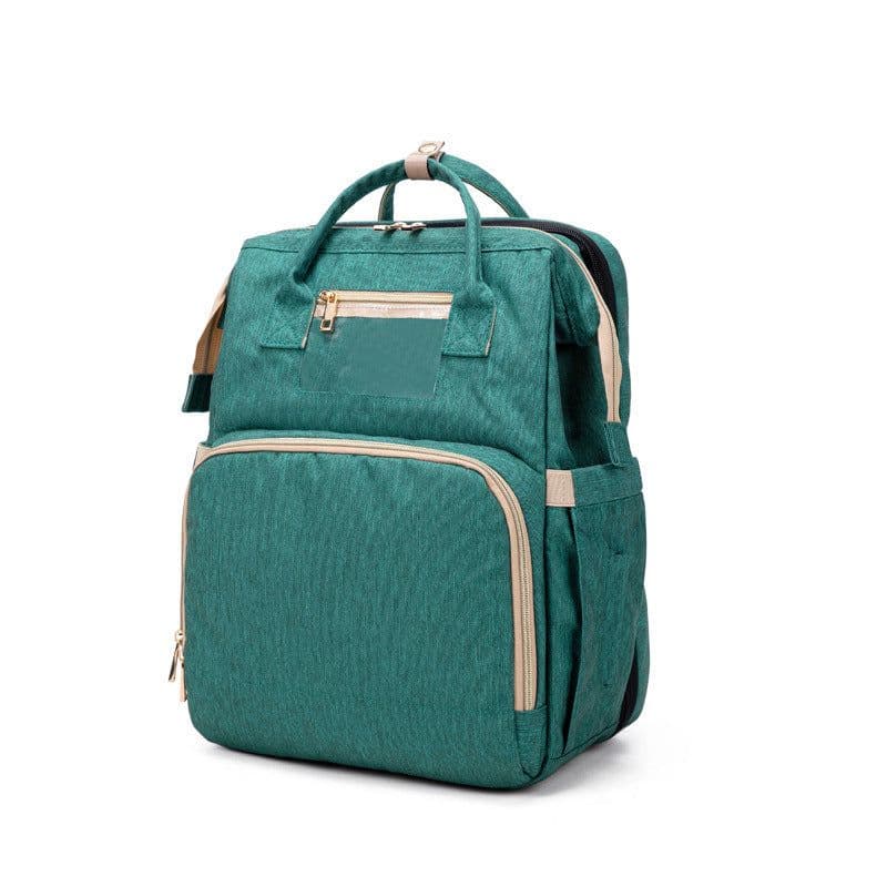image-Mummy Bag - Large Capacity, Portable, Multi-Function, Oxford, Green/Black/Gray
