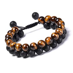 image-Tiger Eye Couple Bracelets Matte Black Agate Beads Bracelet