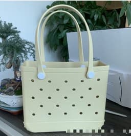 image-Jiefeng EVA Beach Bag - Brown Portable Women's Storage Handbag