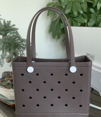 image-Jiefeng EVA Beach Bag - Brown Portable Women's Storage Handbag
