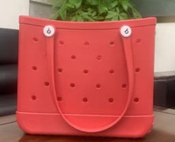 image-Jiefeng EVA Beach Bag - Brown Portable Women's Storage Handbag