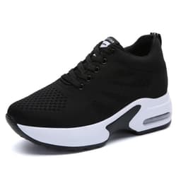 image-Shoe Factory Wholesale Spring Soft Bottom Mesh Surface Breathable Inner Increase Women's Shoes Sports Running Shoes Muffin Shoes Summer Casual Shoes