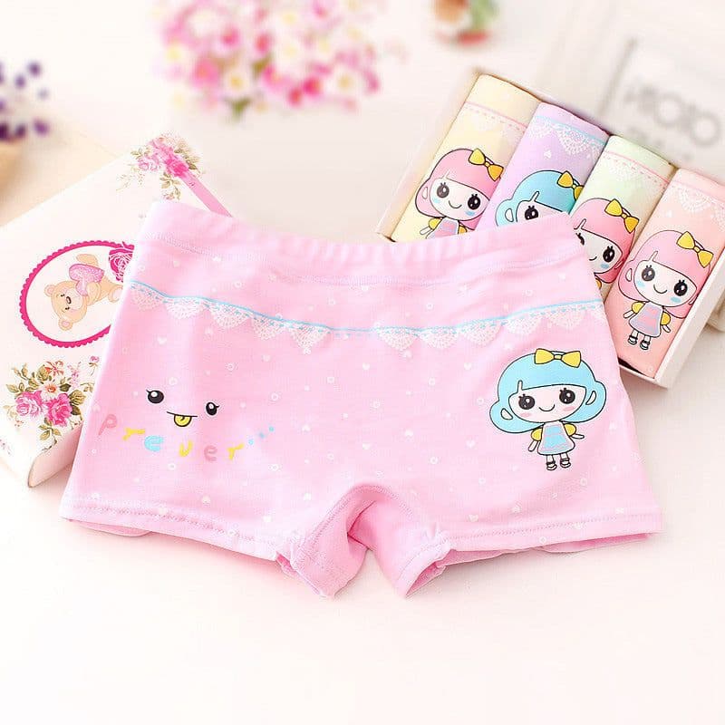 image-Girls Cotton Boxer Shorts For 3 To 8 Years Old Comfort Fit