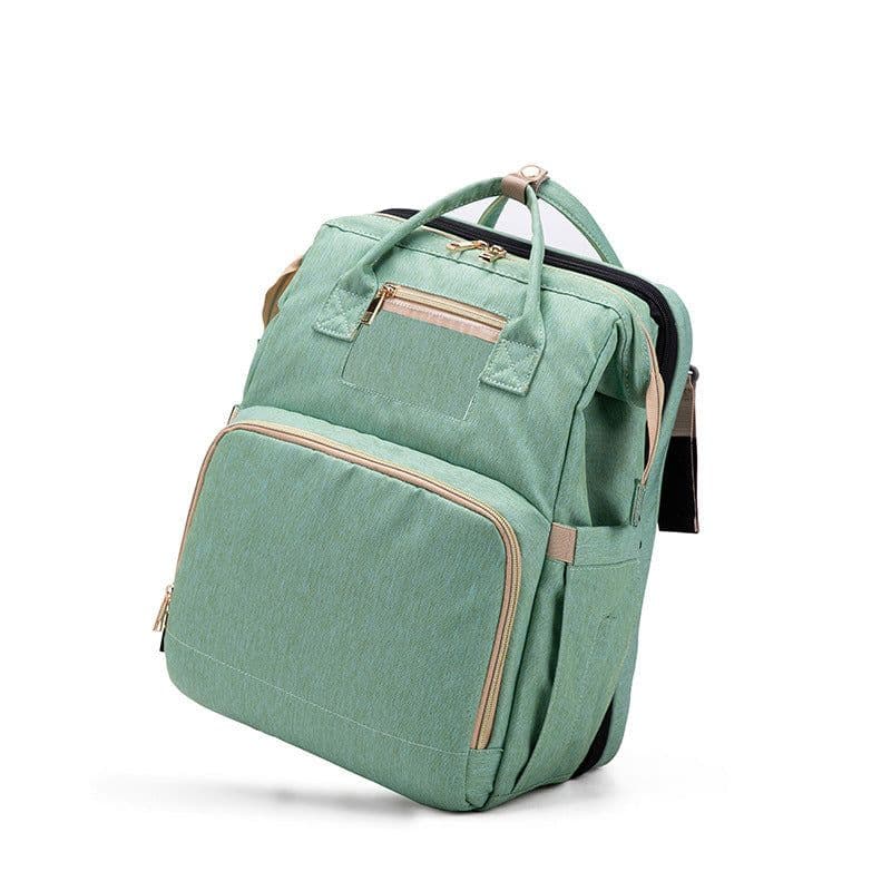 image-Mummy Bag - Large Capacity, Portable, Multi-Function, Oxford, Green/Black/Gray