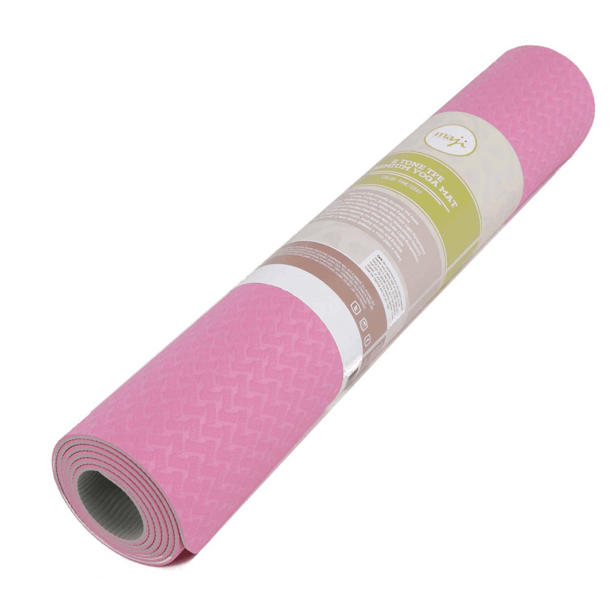 image-2-Tone TPE Yoga Mat 24" x 68" x 4mm Non-Slip