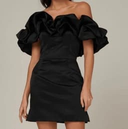 image-Eden Pink One-Shoulder Tube Dress - Pleated Ruffles L