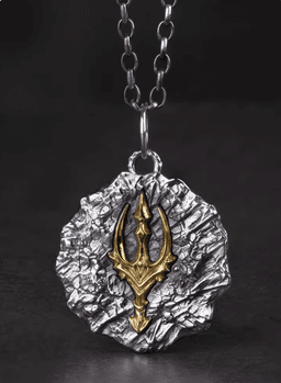 image-Poseidon's Wrath Silver Trident Pendant - Retro Jewelry