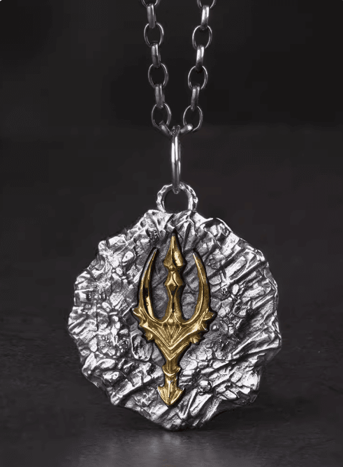 image-Poseidon's Wrath Silver Trident Pendant - Retro Jewelry