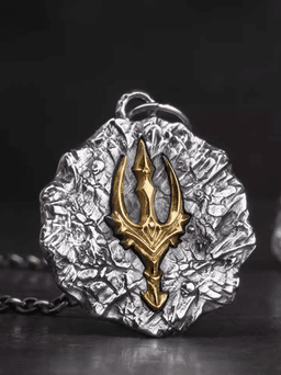 image-Poseidon's Wrath Silver Trident Pendant - Retro Jewelry