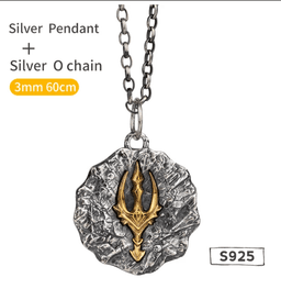 image-Poseidon's Wrath Silver Trident Pendant - Retro Jewelry