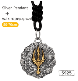 image-Poseidon's Wrath Silver Trident Pendant - Retro Jewelry