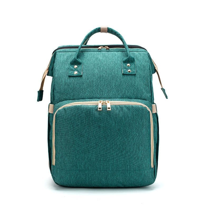 image-Mummy Bag - Large Capacity, Portable, Multi-Function, Oxford, Green/Black/Gray
