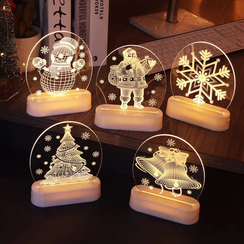 image-3D night light room decoration Christmas decorations ornaments ins Christmas gifts LED Christmas lights string