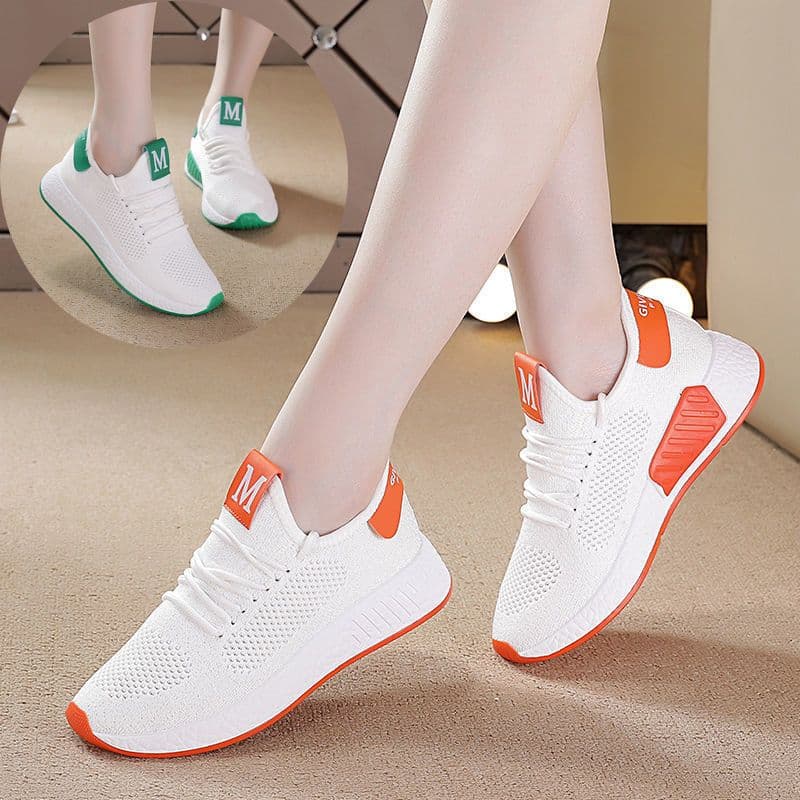image-Women's Sports Mesh Running Shoes - Pink Low Cut