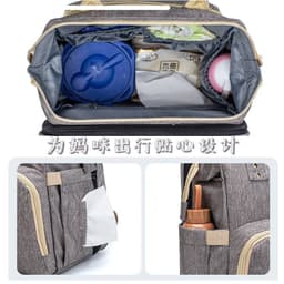 image-Mummy Bag - Large Capacity, Portable, Multi-Function, Oxford, Green/Black/Gray