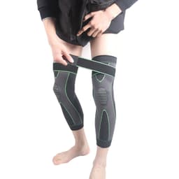 image-Green Knitted Knee Pads With Pressurized Straps For Football And Basketball