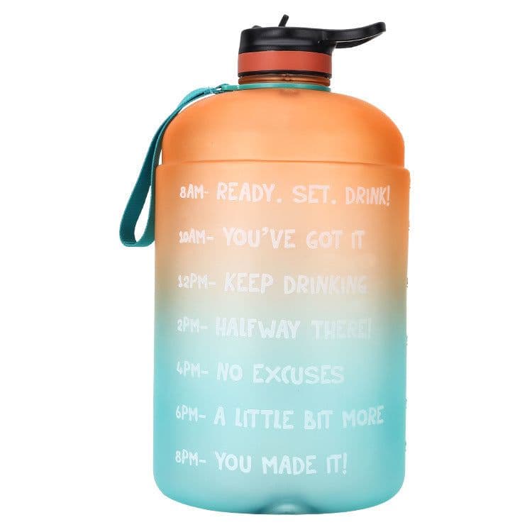 image-QuiFit Gallon Water Bottle with Straw Clear Plastic Drinking Bottles GYM Tool Jug BPA Free Sports Cup