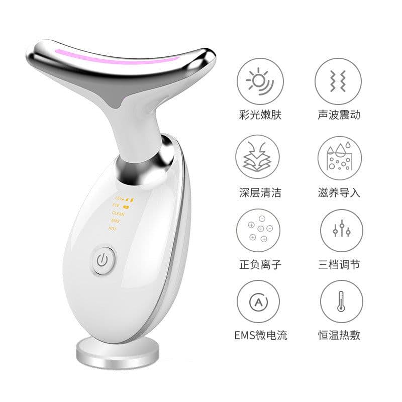image-Neck Beauty Massager - IPL Dilute Lines, Portable Black CE ROSH
