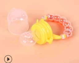 image-Doodle hazelnut bite bite pacifier food grade silicone food supplement baby fruit and vegetable music rattle
