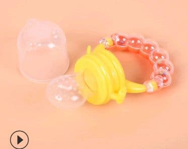 image-Doodle hazelnut bite bite pacifier food grade silicone food supplement baby fruit and vegetable music rattle