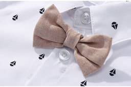 image-Summer Baby Boy Romper - White Triangle Print Tricot