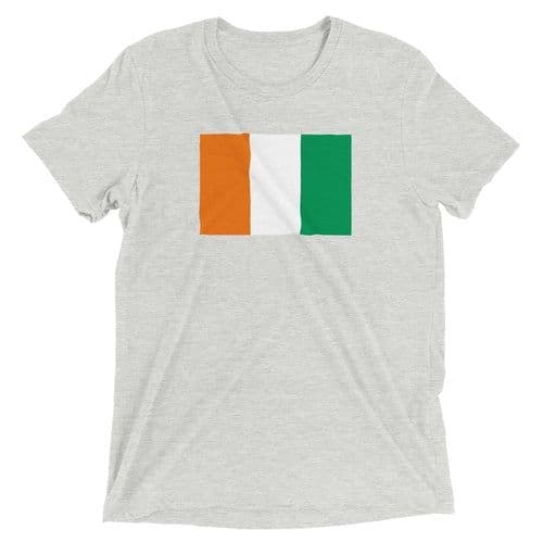 image-Drapeau de la Côte d'Ivoire - T-shirt unisexe triblend-ras du cou