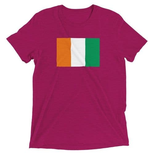 image-Drapeau de la Côte d'Ivoire - T-shirt unisexe triblend-ras du cou