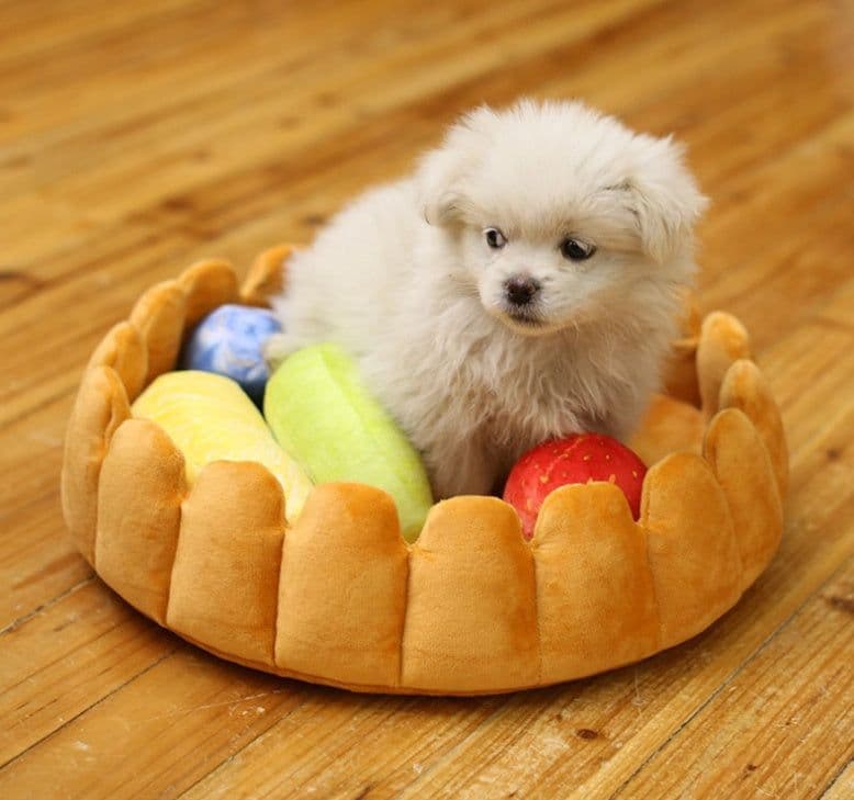 image-Pet plush cat dog mat kennel cat litter winter warm creative pet mat fruit egg tart bed