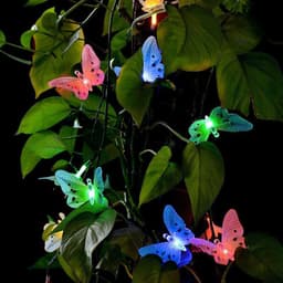 image-Cross-border Explosive Solar Fiber Butterfly Light String 12LED Outdoor Waterproof Colorful Light Garden Garden Decorative Light