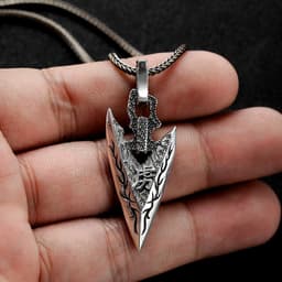image-S925 Silver Retro Pendant Necklace - Men's Geometric