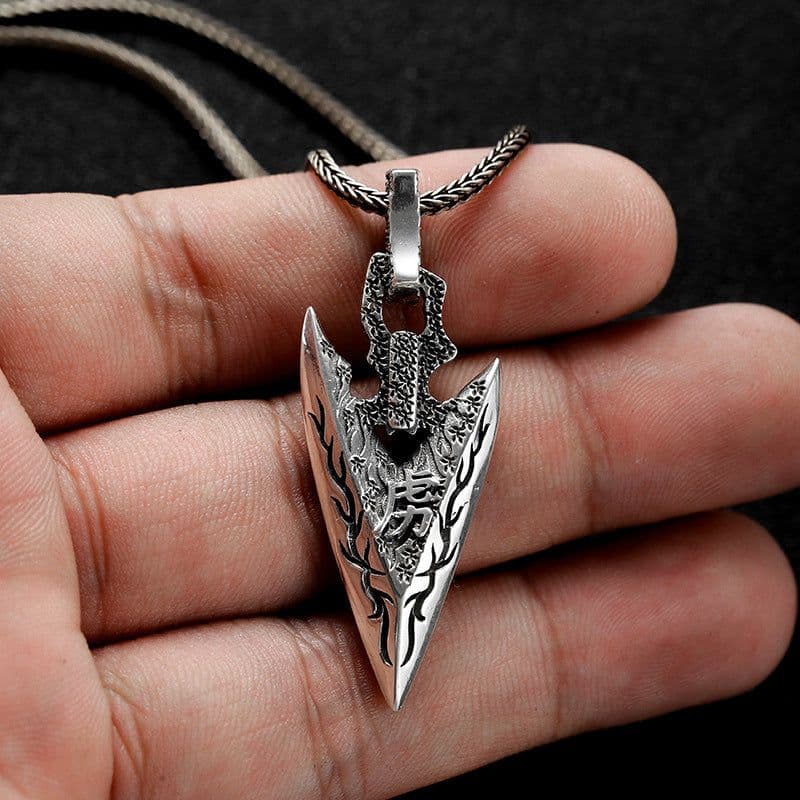 image-S925 Silver Retro Pendant Necklace - Men's Geometric